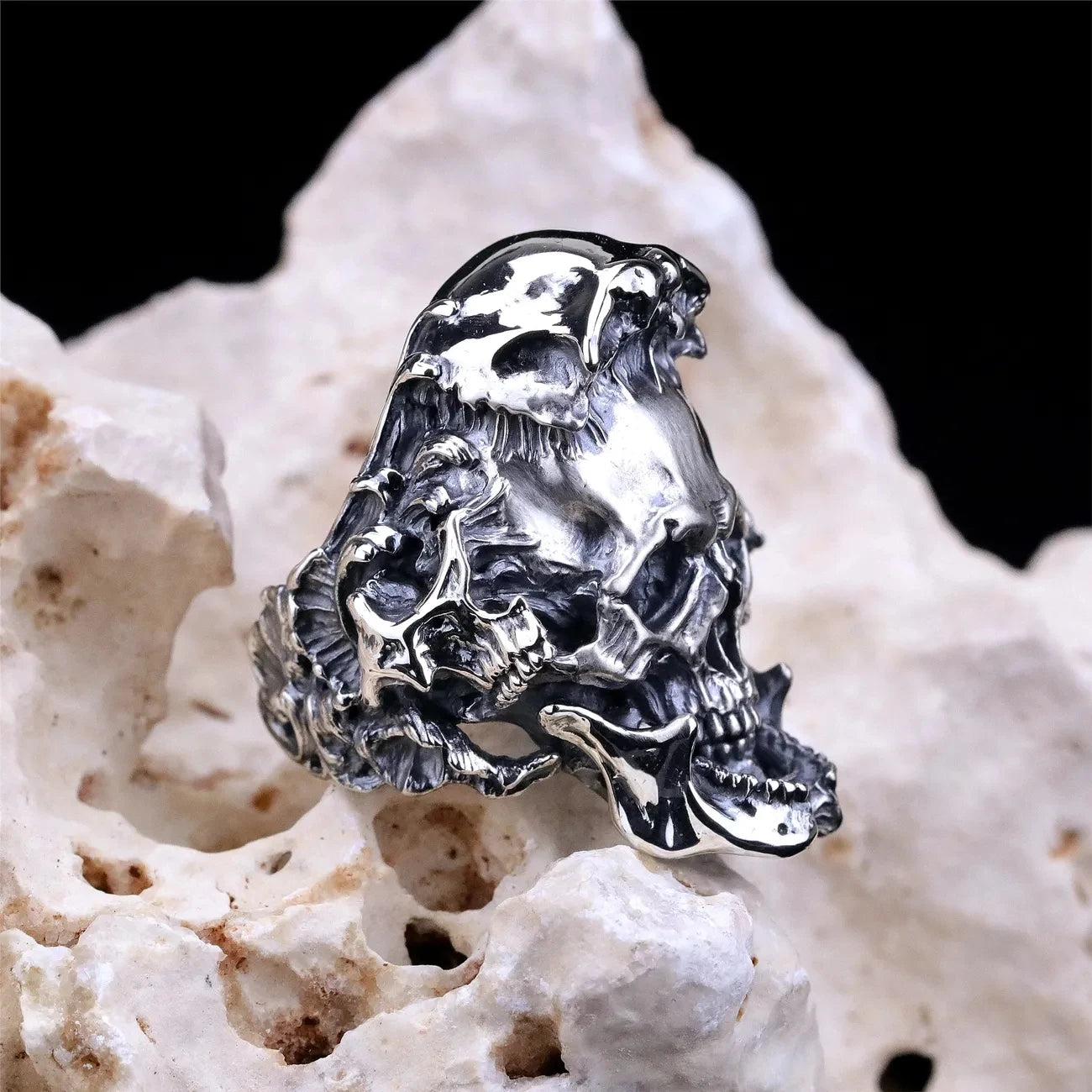 Adjustable Badass Skull Ring for Men and Women – "Breaking The Shell Rebirth". Badass skull accessories. Unique Valentine gifts for him. Unique Anniversary gift for him. Unique Anniversary gift for my badass husband. Unique Badass Birthday gift for my badass boyfriend. Badass Birthday gift for my badass husband. Badass gift for bikers.