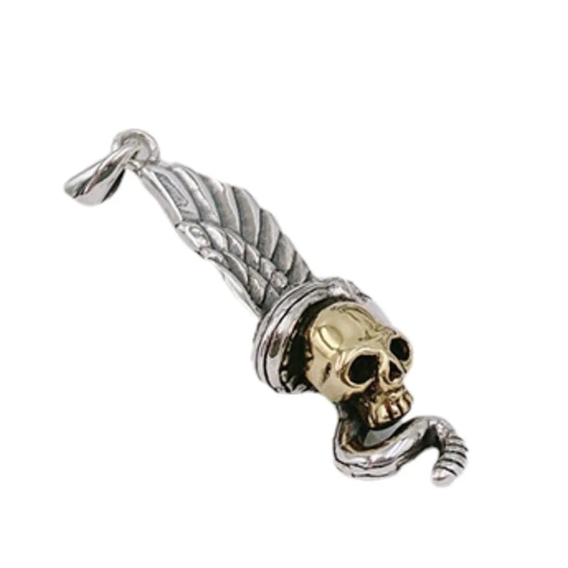 Authentic Skull Feather Pendant – 100% Real S925 Silver Jewelry for Men. Skull earrings for her. Badass gifts for her. Badass gothic birthday gifts. Unique Badass Christmas gifts for badasses. Badass biker skull earrings. Badass Biker skull jewelry. Badass skull jewelry. Badass skull accessories. Unique Valentine gifts for her. Unique Anniversary gift for her. Unique Anniversary gift for my badass husband. Unique Badass Birthday gift for my badass girlfriend. Badass Birthday gift for my badass wife.