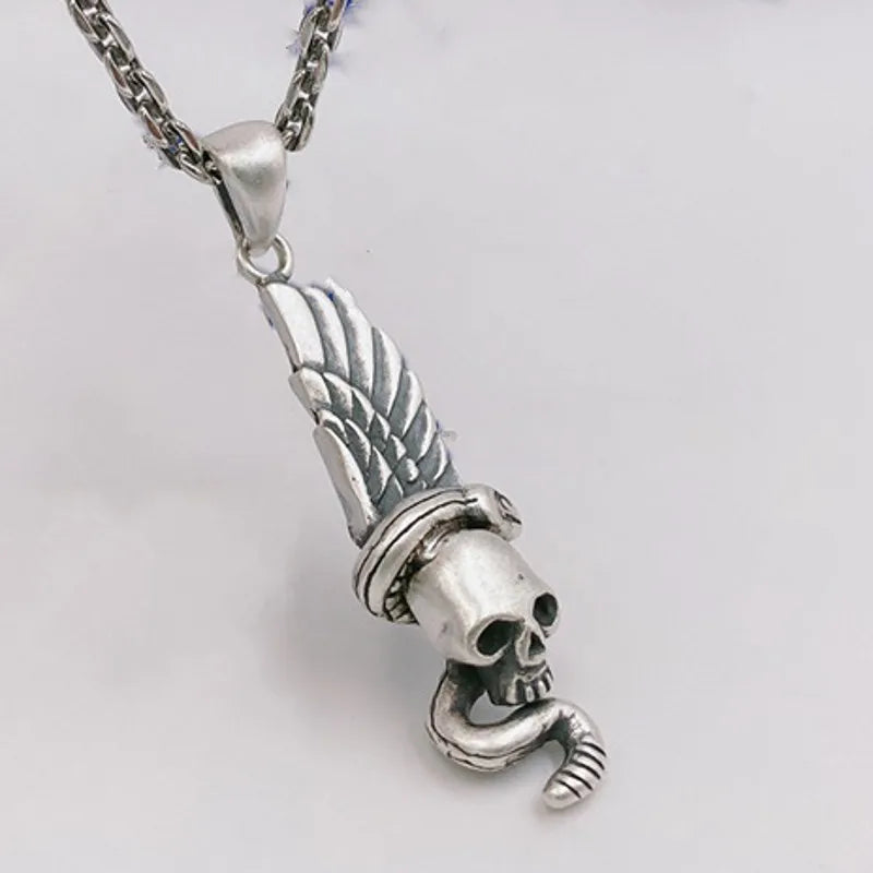 Authentic Skull Feather Pendant – 100% Real S925 Silver Jewelry for Men. Skull earrings for her. Badass gifts for her. Badass gothic birthday gifts. Unique Badass Christmas gifts for badasses. Badass biker skull earrings. Badass Biker skull jewelry. Badass skull jewelry. Badass skull accessories. Unique Valentine gifts for her. Unique Anniversary gift for her. Unique Anniversary gift for my badass husband. Unique Badass Birthday gift for my badass girlfriend. Badass Birthday gift for my badass wife.
