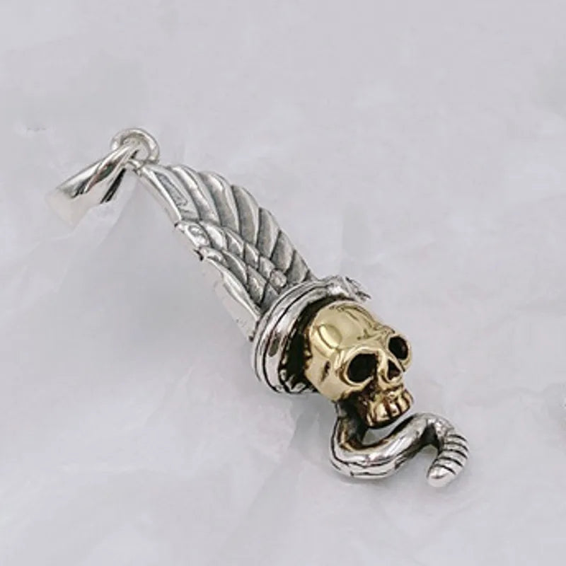 Authentic Skull Feather Pendant – 100% Real S925 Silver Jewelry for Men. Skull earrings for her. Badass gifts for her. Badass gothic birthday gifts. Unique Badass Christmas gifts for badasses. Badass biker skull earrings. Badass Biker skull jewelry. Badass skull jewelry. Badass skull accessories. Unique Valentine gifts for her. Unique Anniversary gift for her. Unique Anniversary gift for my badass husband. Unique Badass Birthday gift for my badass girlfriend. Badass Birthday gift for my badass wife.