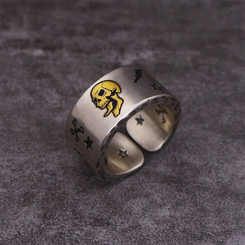 Charm Skull Ring for Women - Boho Knuckle Party Ring, Gothic Punk Jewelry Gift. Skull ring for women. Badass skull jewelry. Badass skull accessories. Skull ring for women.