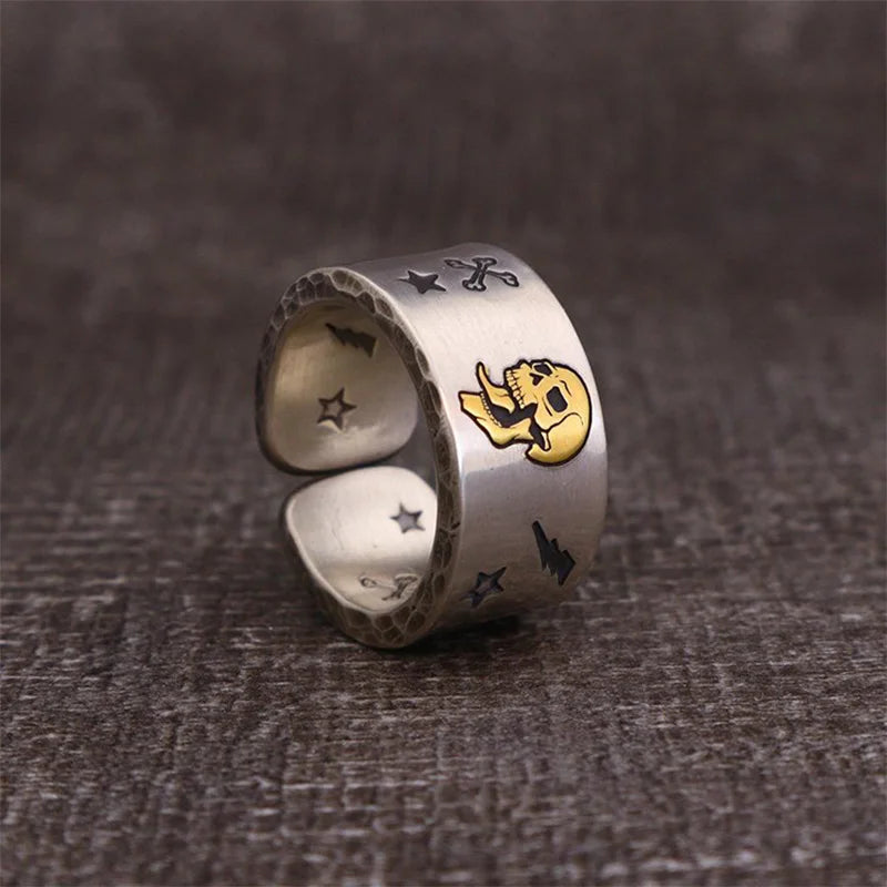 Charm Skull Ring for Women - Boho Knuckle Party Ring, Gothic Punk Jewelry Gift. Skull ring for women. Badass skull jewelry. Badass skull accessories. Skull ring for women.