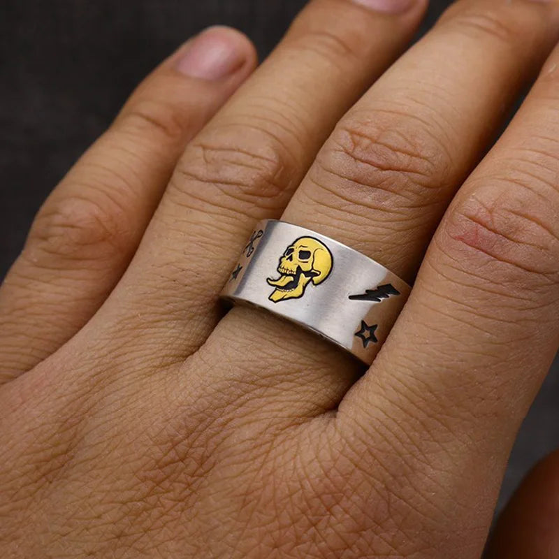 Charm Skull Ring for Women - Boho Knuckle Party Ring, Gothic Punk Jewelry Gift. Skull ring for women. Badass skull jewelry. Badass skull accessories. Skull ring for women.