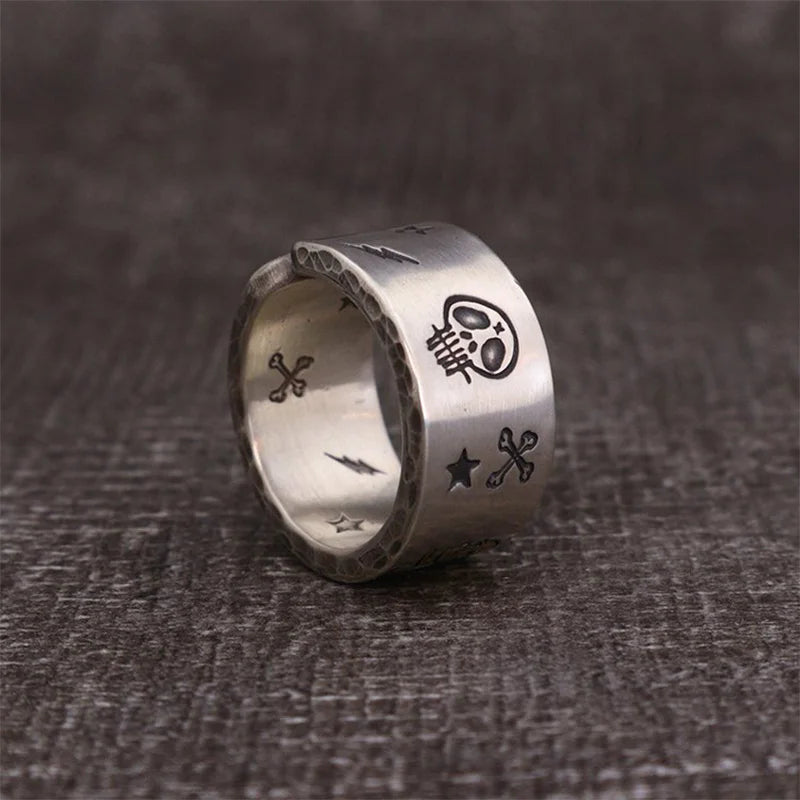 Charm Skull Ring for Women - Boho Knuckle Party Ring, Gothic Punk Jewelry Gift. Skull ring for women. Badass skull jewelry. Badass skull accessories. Skull ring for women.