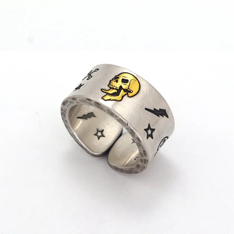 Charm Skull Ring for Women - Boho Knuckle Party Ring, Gothic Punk Jewelry Gift. Skull ring for women. Badass skull jewelry. Badass skull accessories. Skull ring for women.