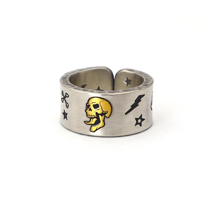 Charm Skull Ring for Women - Boho Knuckle Party Ring, Gothic Punk Jewelry Gift. Skull ring for women. Badass skull jewelry. Badass skull accessories. Skull ring for women.