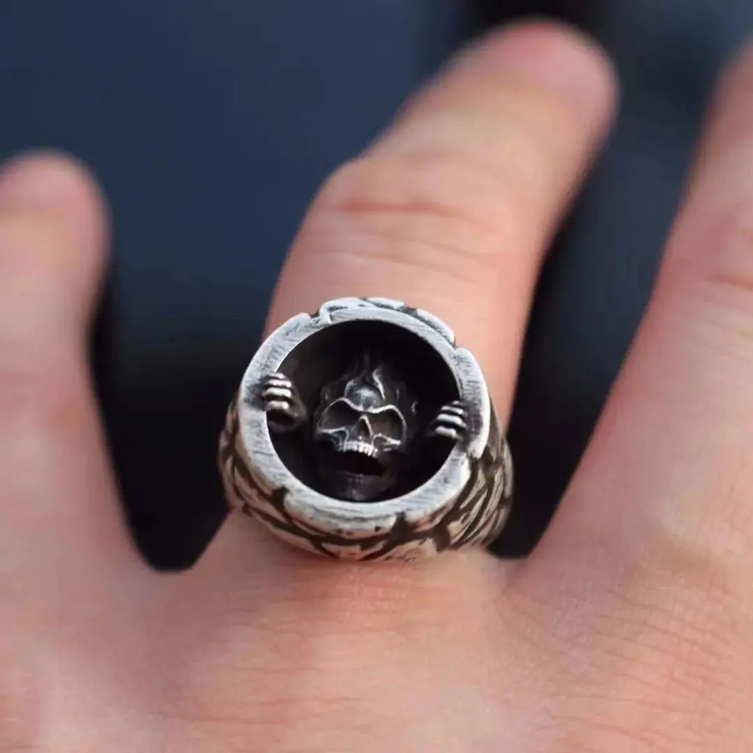 Dianblack Vintage Skullcap Ring – 925 Sterling Silver Rock Accessory for Men and Women. Skull earrings for her. Badass gifts for her. Badass gothic birthday gifts. Unique Badass Christmas gifts for badasses. Badass biker skull earrings. Badass Biker skull jewelry. Badass skull jewelry. Badass skull accessories. Unique Valentine gifts for her. Unique Anniversary gift for her. Unique Anniversary gift for my badass husband. Unique Badass Birthday gift for my badass girlfriend. Badass Birthday gift for my badas