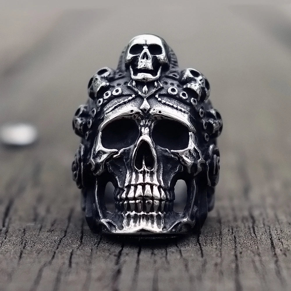 Titanium Steel Santa Muerte Death Skull Ring. Badass gifts for badass. Badass birthday gifts. Badass Christmas gifts for badasses. Badass biker skull ring. Badass Biker skull jewelry. Badass skull jewelry. Badass skull accessories. Valentine gifts for him. Anniversary gift for him. Anniversary gift for my badass husband. Badass Birthday gift for my badass boyfriend. Badass Birthday gift for my badass husband.