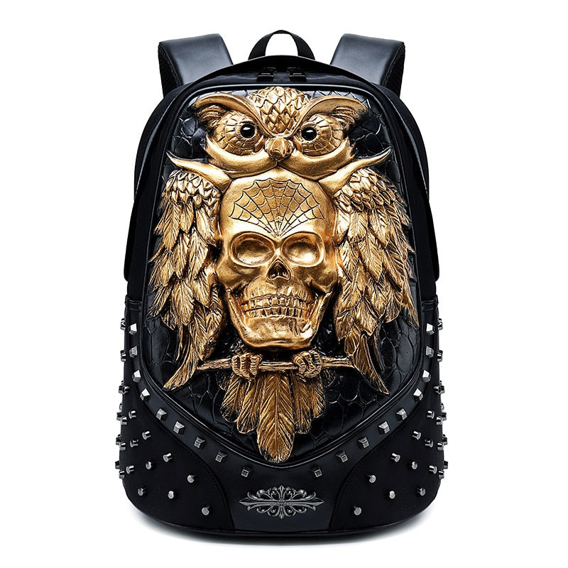 “Rock Fusion” 3D Embossed Backpack Collection Dog Black