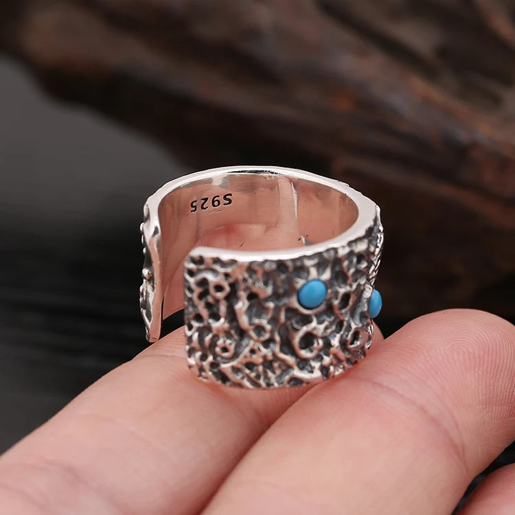 Adjustable Turquoise Skull Charm Sterling Silver Ring. Badass gifts for badass. Badass birthday gifts. Badass Christmas gifts for badasses. Badass skull accessories. Valentine gifts for him. Anniversary gift for him. Anniversary gift for my badass husband. Badass Birthday gift for my badass boyfriend. Badass Birthday gift for my badass husband.