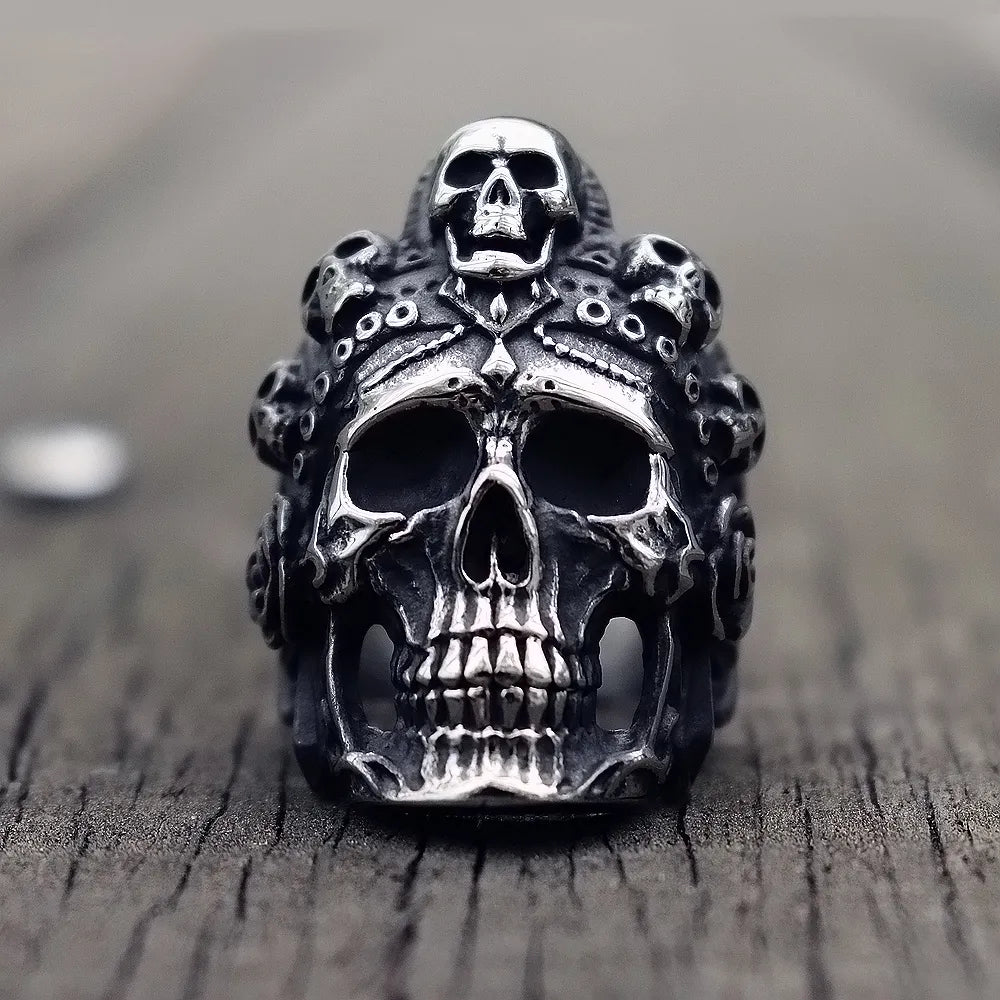 Titanium Steel Santa Muerte Death Skull Ring. Badass gifts for badass. Badass birthday gifts. Badass Christmas gifts for badasses. Badass biker skull ring. Badass Biker skull jewelry. Badass skull jewelry. Badass skull accessories. Valentine gifts for him. Anniversary gift for him. Anniversary gift for my badass husband. Badass Birthday gift for my badass boyfriend. Badass Birthday gift for my badass husband.