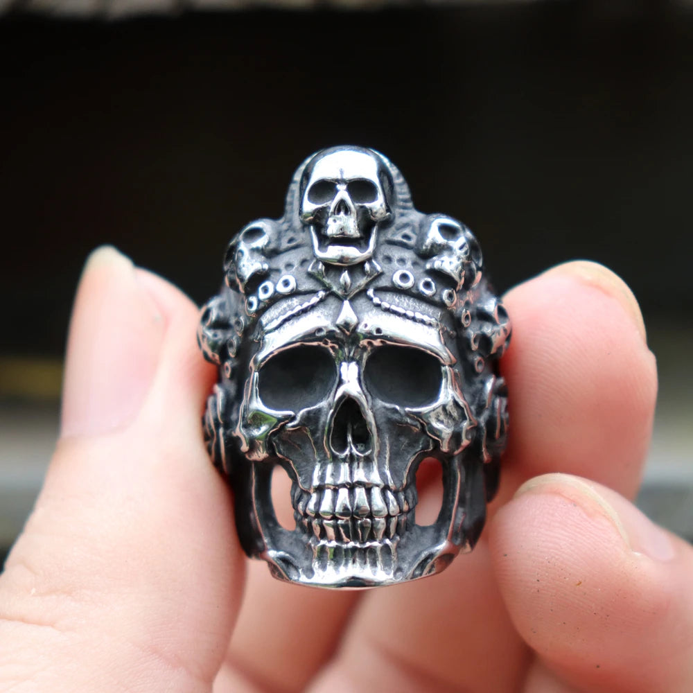 Titanium Steel Santa Muerte Death Skull Ring. Badass gifts for badass. Badass birthday gifts. Badass Christmas gifts for badasses. Badass biker skull ring. Badass Biker skull jewelry. Badass skull jewelry. Badass skull accessories. Valentine gifts for him. Anniversary gift for him. Anniversary gift for my badass husband. Badass Birthday gift for my badass boyfriend. Badass Birthday gift for my badass husband.