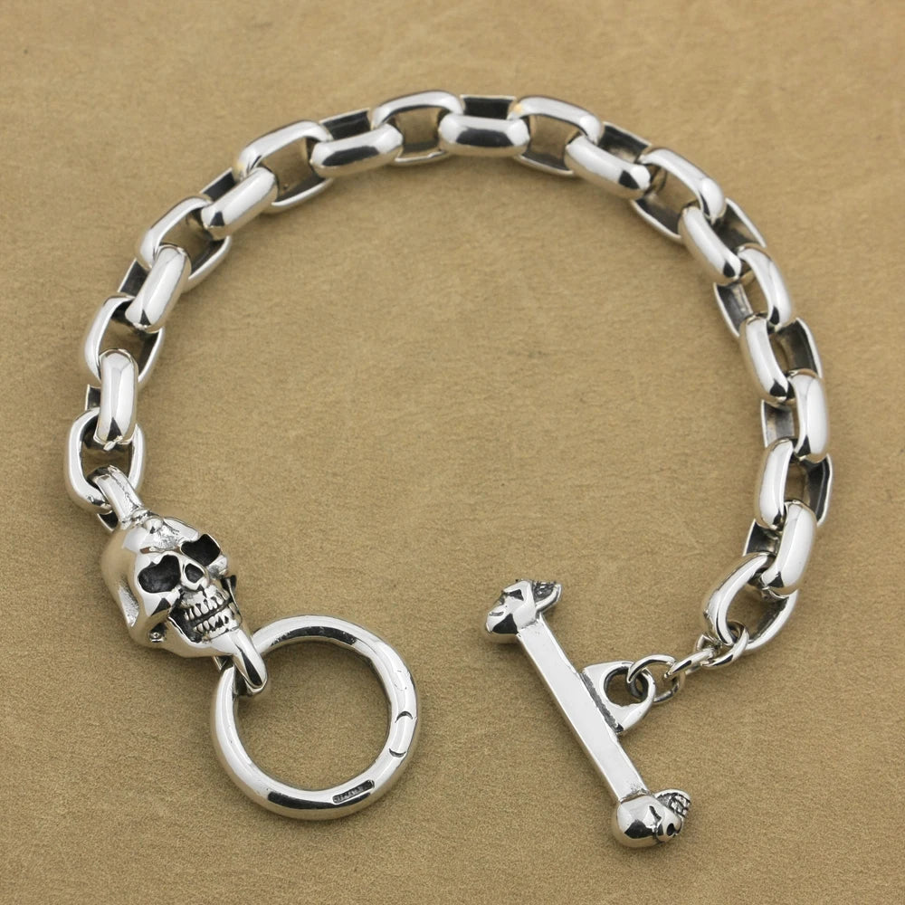 π₯ Handmade 925 Sterling Silver Skull Bracelet β Badass Biker Chain ππ₯. High quality 925 sterling silver. Badass skull accessories. Unique Valentine gifts for him. Unique Anniversary gift for him. Unique Anniversary gift for my badass husband. Unique Badass Birthday gift for my badass boyfriend. Badass Birthday gift for my badass husband. Badass gift for bikers.