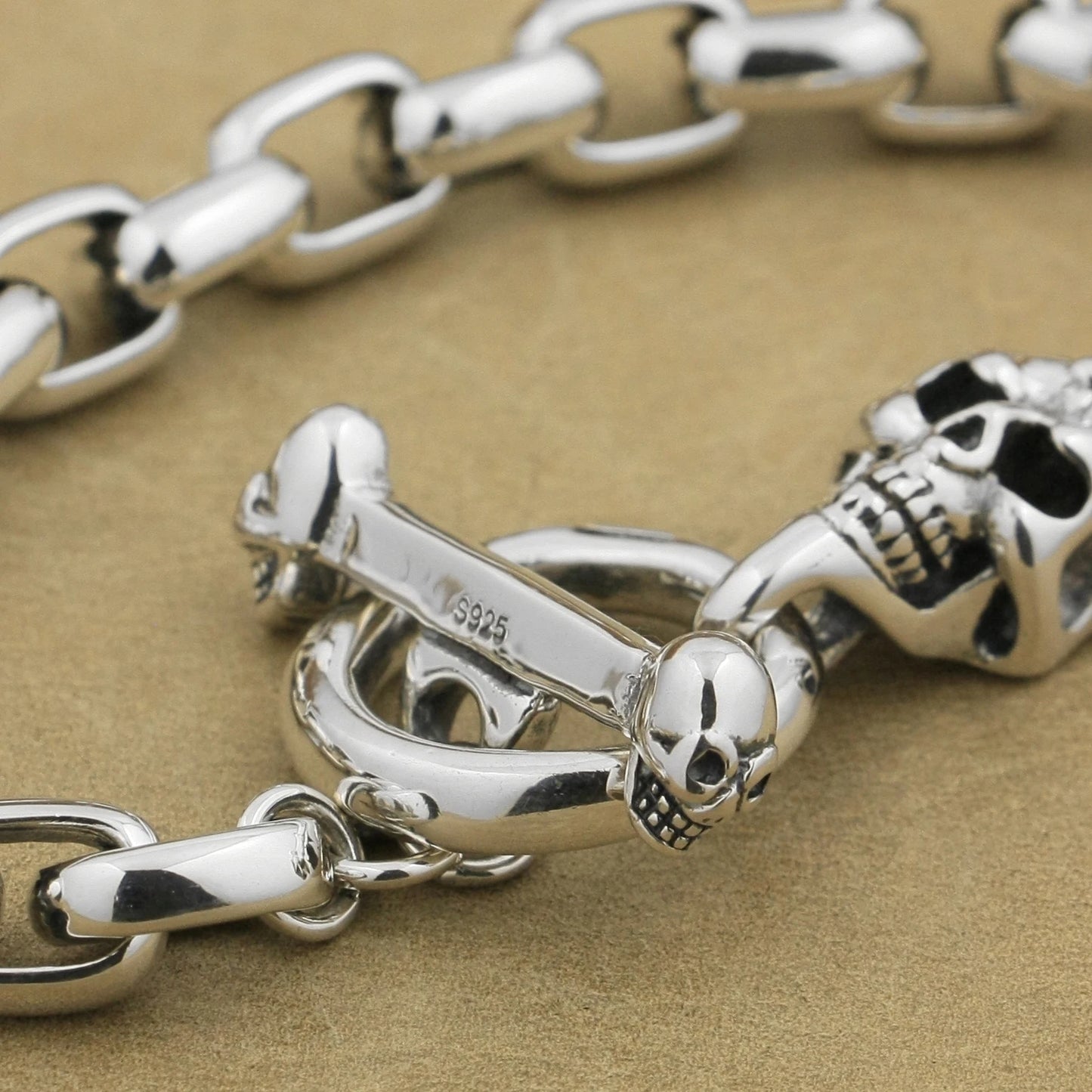 π₯ Handmade 925 Sterling Silver Skull Bracelet β Badass Biker Chain ππ₯. High quality 925 sterling silver. Badass skull accessories. Unique Valentine gifts for him. Unique Anniversary gift for him. Unique Anniversary gift for my badass husband. Unique Badass Birthday gift for my badass boyfriend. Badass Birthday gift for my badass husband. Badass gift for bikers.