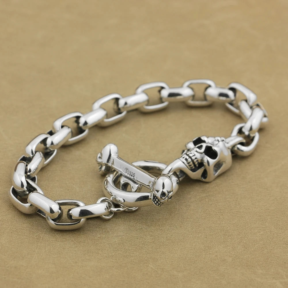 π₯ Handmade 925 Sterling Silver Skull Bracelet β Badass Biker Chain ππ₯. High quality 925 sterling silver. Badass skull accessories. Unique Valentine gifts for him. Unique Anniversary gift for him. Unique Anniversary gift for my badass husband. Unique Badass Birthday gift for my badass boyfriend. Badass Birthday gift for my badass husband. Badass gift for bikers.