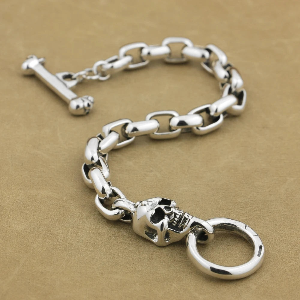 π₯ Handmade 925 Sterling Silver Skull Bracelet β Badass Biker Chain ππ₯. High quality 925 sterling silver. Badass skull accessories. Unique Valentine gifts for him. Unique Anniversary gift for him. Unique Anniversary gift for my badass husband. Unique Badass Birthday gift for my badass boyfriend. Badass Birthday gift for my badass husband. Badass gift for bikers.