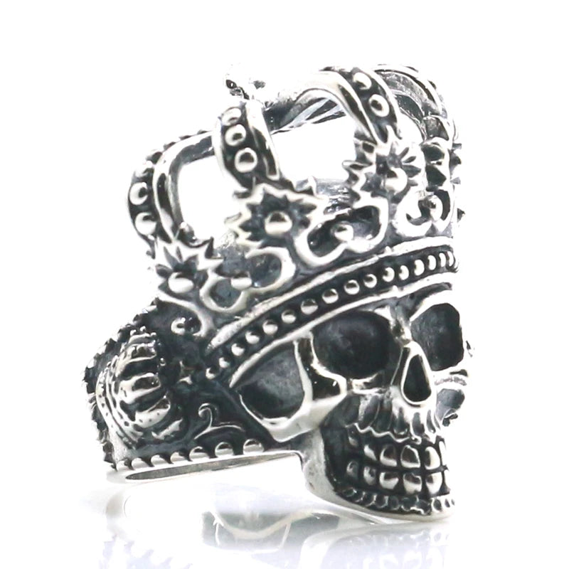 King's Crown Gothic Skull Ring – Unisex 925 Sterling Silver Punk Jewelry. Badass gifts for badass. Badass birthday gifts. Badass Christmas gifts for badasses. Badass skull accessories. Valentine gifts for him. Anniversary gift for him. Anniversary gift for my badass husband. Badass Birthday gift for my badass boyfriend. Badass Birthday gift for my badass husband. Badass gift for bikers.