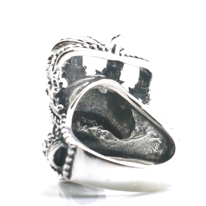 King's Crown Gothic Skull Ring – Unisex 925 Sterling Silver Punk Jewelry. Badass gifts for badass. Badass birthday gifts. Badass Christmas gifts for badasses. Badass skull accessories. Valentine gifts for him. Anniversary gift for him. Anniversary gift for my badass husband. Badass Birthday gift for my badass boyfriend. Badass Birthday gift for my badass husband. Badass gift for bikers.