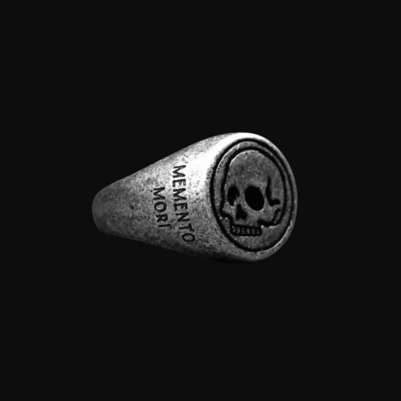 Memento Mori Skull Ring – Vintage Stainless Steel Biker Ring for Men and Women. Unique Valentine gifts for him. Unique Anniversary gift for him. Unique Anniversary gift for my badass husband. Unique Badass Birthday gift for my badass boyfriend. Badass Birthday gift for my badass husband. Badass gift for bikers.