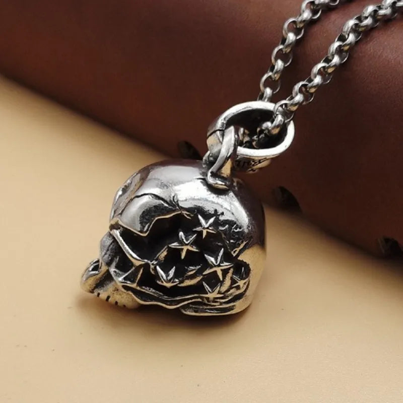 Retro Exaggerated Personality Skull Pendant – 925 Sterling Silver Accessory for Men. Skull earrings for her. Badass gifts for her. Badass gothic birthday gifts. Unique Badass Christmas gifts for badasses. Badass biker skull earrings. Badass Biker skull jewelry. Badass skull jewelry. Badass skull accessories. Unique Valentine gifts for her. Unique Anniversary gift for her. Unique Anniversary gift for my badass husband. Unique Badass Birthday gift for my badass girlfriend. Badass Birthday gift for my badass w