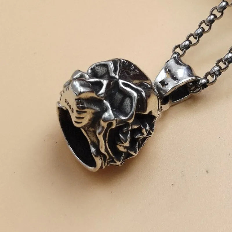 Retro Exaggerated Personality Skull Pendant – 925 Sterling Silver Accessory for Men. Skull earrings for her. Badass gifts for her. Badass gothic birthday gifts. Unique Badass Christmas gifts for badasses. Badass biker skull earrings. Badass Biker skull jewelry. Badass skull jewelry. Badass skull accessories. Unique Valentine gifts for her. Unique Anniversary gift for her. Unique Anniversary gift for my badass husband. Unique Badass Birthday gift for my badass girlfriend. Badass Birthday gift for my badass w