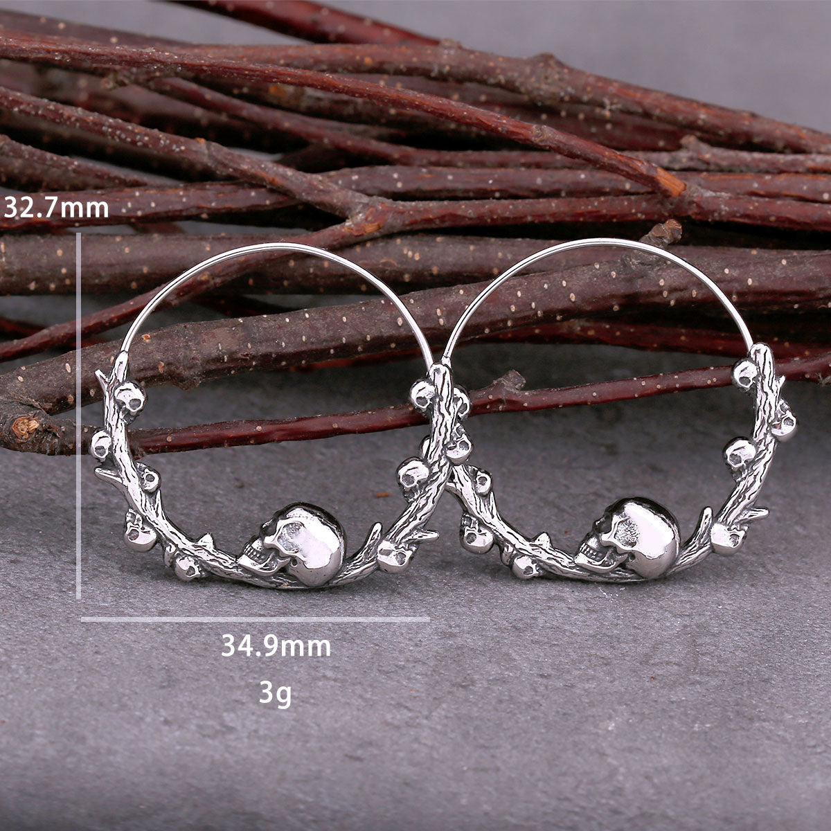 Skull Hoop Earrings - Creative Stainless Steel Jewelry