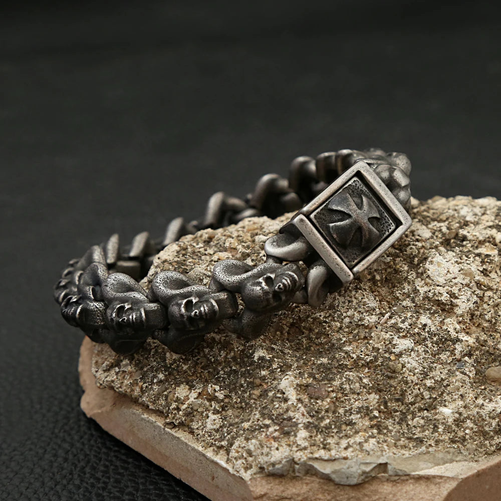Domineering Skull Bangles Motorcycle Amulet Bracelet. Badass gifts for badass. Badass birthday gifts. Badass Christmas gifts for badasses. Badass skull accessories. Valentine gifts for him. Anniversary gift for him. Anniversary gift for my badass husband. Badass Birthday gift for my badass boyfriend. Badass Birthday gift for my badass husband.