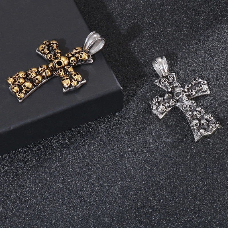 Huge Evil Cross Ghost Head Pendant Necklace - Men's Stainless Steel Jewelry. Badass skull pendant for men. Badass gifts for him. Badass gifts for badass. Badass birthday gifts. Badass Christmas gifts for badasses. Badass biker skull pendant. Badass biker skull jewelry. Badass skull jewelry. Badass skull accessories. Valentine gifts for him. Anniversary gift for him. Anniversary gift for my badass husband. Badass Birthday gift for my badass boyfriend. Badass Birthday gift for my badass husband.