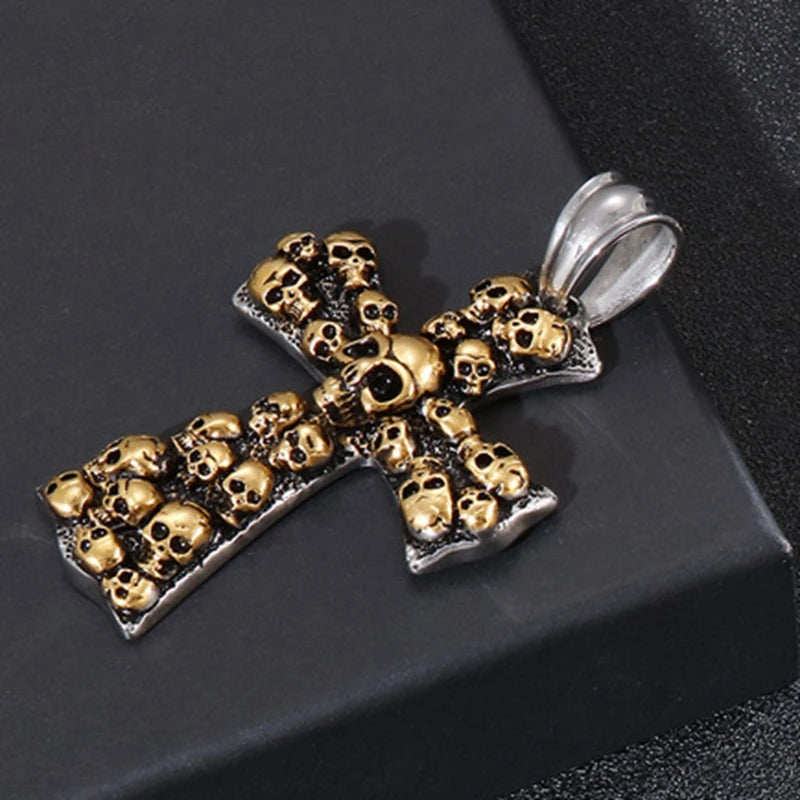 Huge Evil Cross Ghost Head Pendant Necklace - Men's Stainless Steel Jewelry. Badass skull pendant for men. Badass gifts for him. Badass gifts for badass. Badass birthday gifts. Badass Christmas gifts for badasses. Badass biker skull pendant. Badass biker skull jewelry. Badass skull jewelry. Badass skull accessories. Valentine gifts for him. Anniversary gift for him. Anniversary gift for my badass husband. Badass Birthday gift for my badass boyfriend. Badass Birthday gift for my badass husband.