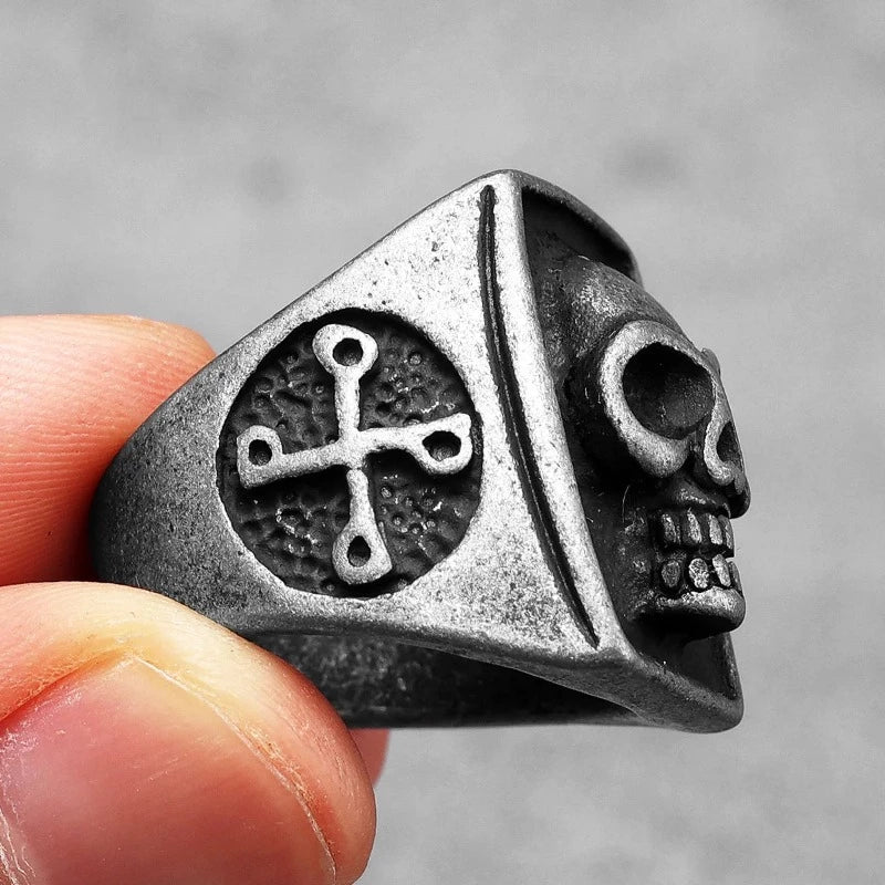 Gothic Vintage 316L Stainless Steel Convex Skull Ring. Badass gifts for badass. Badass birthday gifts. Badass Christmas gifts for badasses. Badass skull accessories. Valentine gifts for him. Anniversary gift for him. Anniversary gift for my badass husband. Badass Birthday gift for my badass boyfriend. Badass Birthday gift for my badass husband.