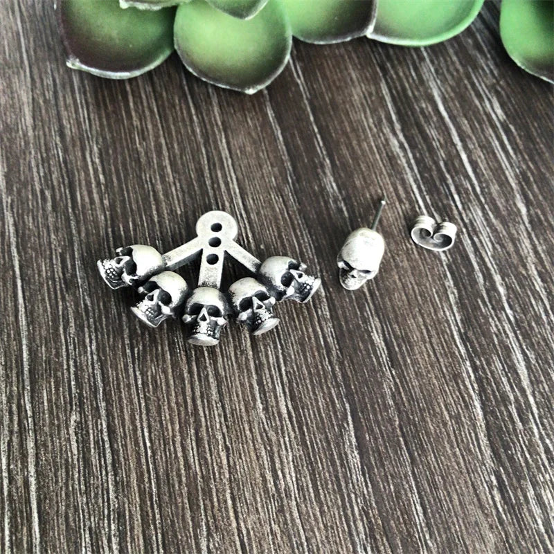 Vintage Gothic Multiple Skull Earrings. Skull earrings for her. Badass gifts for her. Badass gothic birthday gifts. Badass Christmas gifts for badasses. Badass biker skull earrings. Badass Biker skull jewelry. Badass skull jewelry. Badass skull accessories. Valentine gifts for her. Anniversary gift for her. Anniversary gift for my badass husband. Badass Birthday gift for my badass girlfriend. Badass Birthday gift for my badass wife.