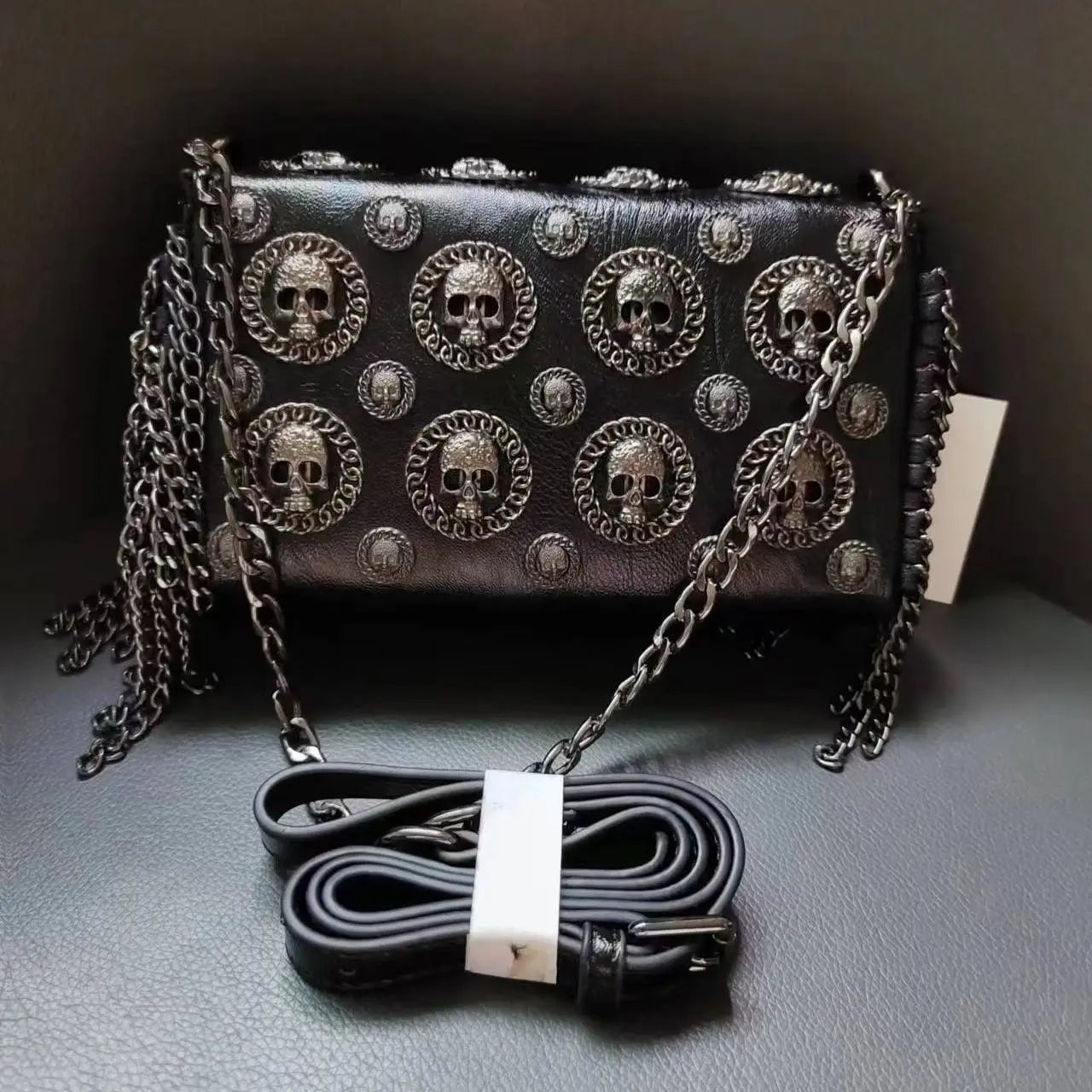 2024 High-Quality Party Punk Skull Crossbody Bag - Girls' Messenger Handbag. Birthday gift for a gothic lady. Party handbag for women. Halloween party bag. Christmas party bag for cool girls. Christmas gift for a gothic girl. Unique Skull handbag for party.