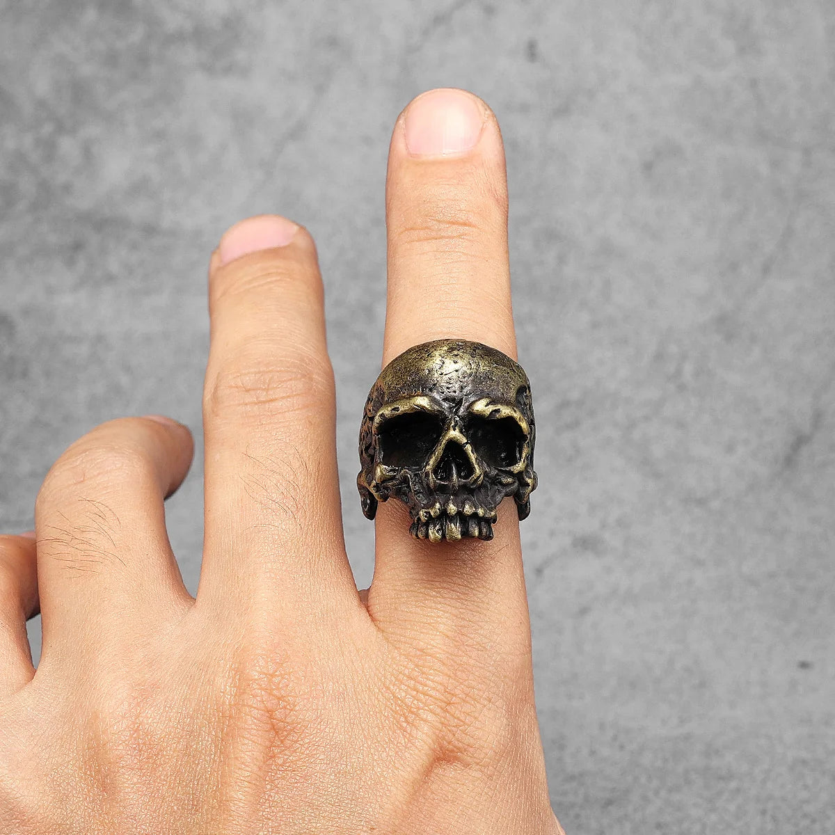 Copper Conquest Skull Ring – Unisex Brass Punk Gothic Vintage Jewelry. Badass gifts for badass. Badass birthday gifts. Badass Christmas gifts for badasses. Badass skull accessories. Valentine gifts for him. Anniversary gift for him. Anniversary gift for my badass husband. Badass Birthday gift for my badass boyfriend. Badass Birthday gift for my badass husband. Badass gift for bikers.