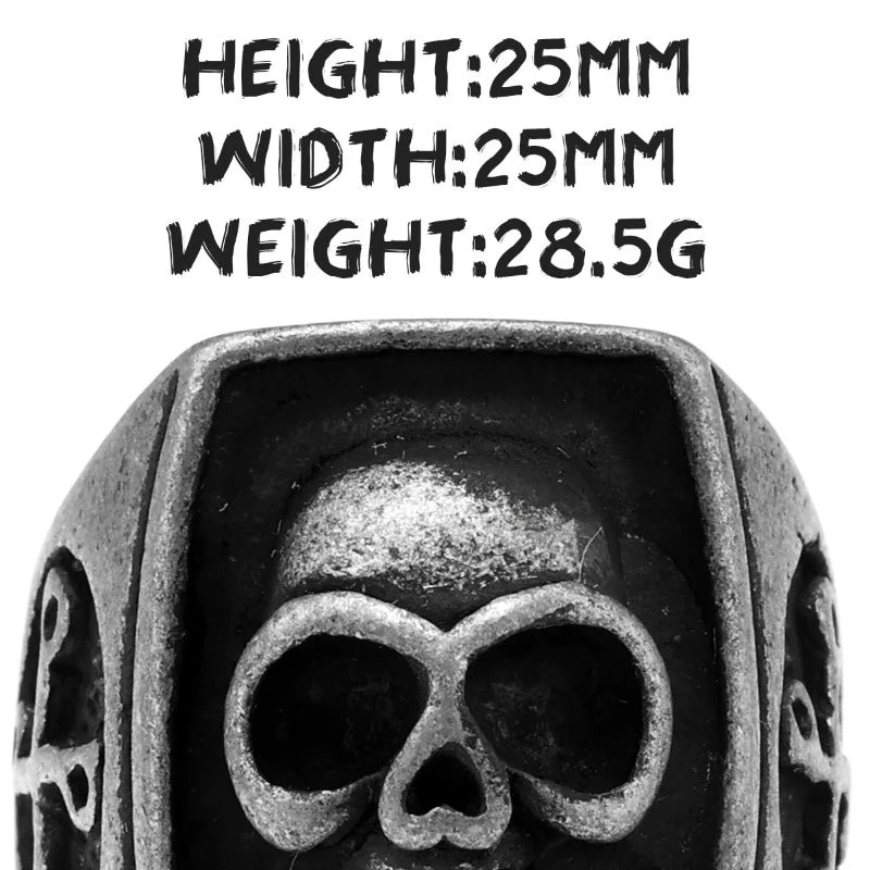Gothic Vintage 316L Stainless Steel Convex Skull Ring. Badass gifts for badass. Badass birthday gifts. Badass Christmas gifts for badasses. Badass skull accessories. Valentine gifts for him. Anniversary gift for him. Anniversary gift for my badass husband. Badass Birthday gift for my badass boyfriend. Badass Birthday gift for my badass husband.