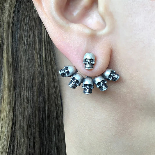 Vintage Gothic Multiple Skull Earrings. Skull earrings for her. Badass gifts for her. Badass gothic birthday gifts. Badass Christmas gifts for badasses. Badass biker skull earrings. Badass Biker skull jewelry. Badass skull jewelry. Badass skull accessories. Valentine gifts for her. Anniversary gift for her. Anniversary gift for my badass husband. Badass Birthday gift for my badass girlfriend. Badass Birthday gift for my badass wife.