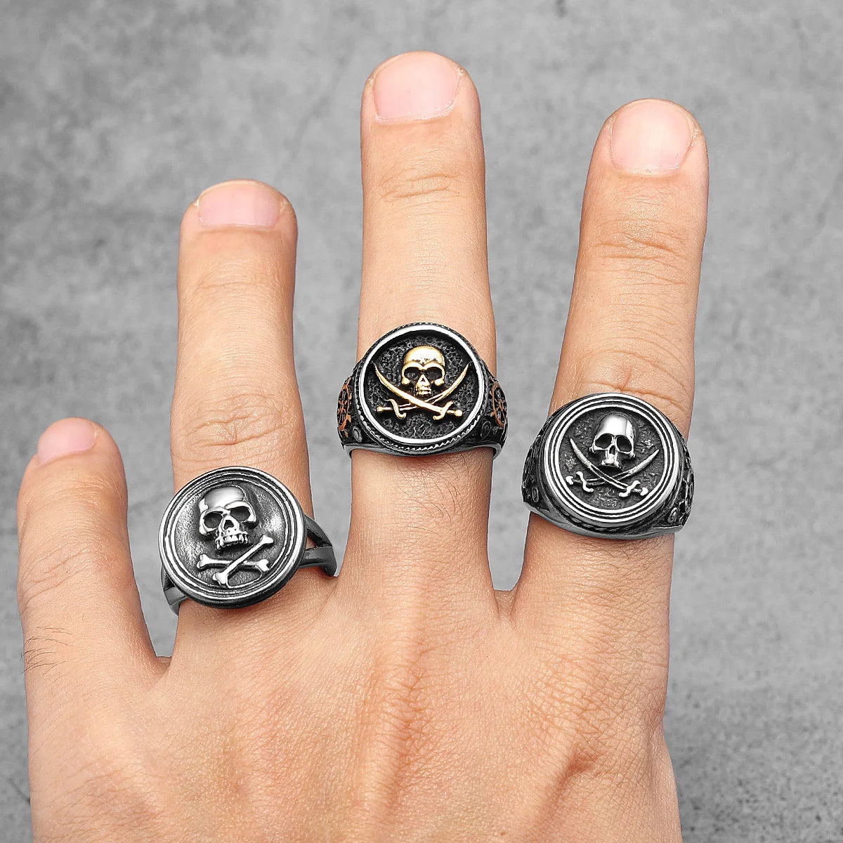 Pirate Skull with Crossing Swords Ring. Skull rings for men. Badass gifts for badass. Badass birthday gifts. Badass Christmas gifts for badasses. Badass skull accessories. Valentine gifts for him. Anniversary gift for him. Anniversary gift for my badass husband. Badass Birthday gift for my badass boyfriend. Badass Birthday gift for my badass husband. Pirate skull rings.