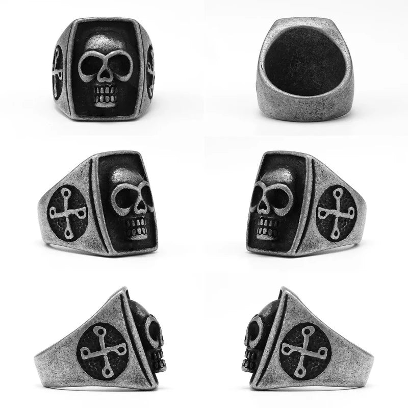 Gothic Vintage 316L Stainless Steel Convex Skull Ring. Badass gifts for badass. Badass birthday gifts. Badass Christmas gifts for badasses. Badass skull accessories. Valentine gifts for him. Anniversary gift for him. Anniversary gift for my badass husband. Badass Birthday gift for my badass boyfriend. Badass Birthday gift for my badass husband.