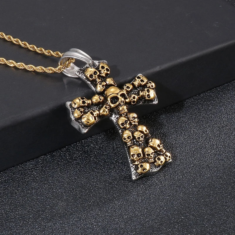 Huge Evil Cross Ghost Head Pendant Necklace - Men's Stainless Steel Jewelry. Badass skull pendant for men. Badass gifts for him. Badass gifts for badass. Badass birthday gifts. Badass Christmas gifts for badasses. Badass biker skull pendant. Badass biker skull jewelry. Badass skull jewelry. Badass skull accessories. Valentine gifts for him. Anniversary gift for him. Anniversary gift for my badass husband. Badass Birthday gift for my badass boyfriend. Badass Birthday gift for my badass husband.