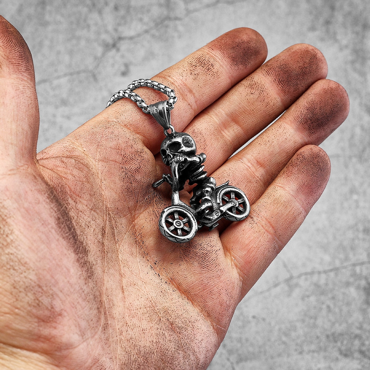 316L Stainless Steel Skull Biker Pendant Necklaces. Skull Pendant for Bikers. Skull Pendant form men. Badass biker pendant. Badass biker skull jewelry. Badass skull jewelry. Badass skull accessories.