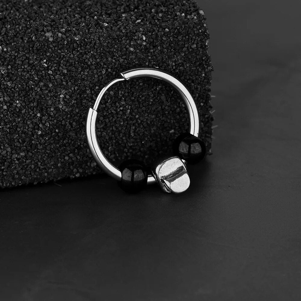 Vintage Skull Hoop Earrings - Stainless Steel Party Jewelry for Women and Men. Badass skull earrings for men and women. Badass skull earrings. Skull earrings for him.