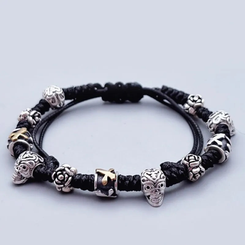 Fashion Flower Sword Skull Charm Bracelets. Badass birthday gifts. Badass Christmas gifts for badasses. Badass skull accessories. Valentine gifts for him and her. Anniversary gift for him and her. Anniversary gift for my badass husband and wife. Badass Birthday gift for my badass boyfriend and girlfriend. Badass Birthday gift for my badass husband and wife. Coolest gift for dad.