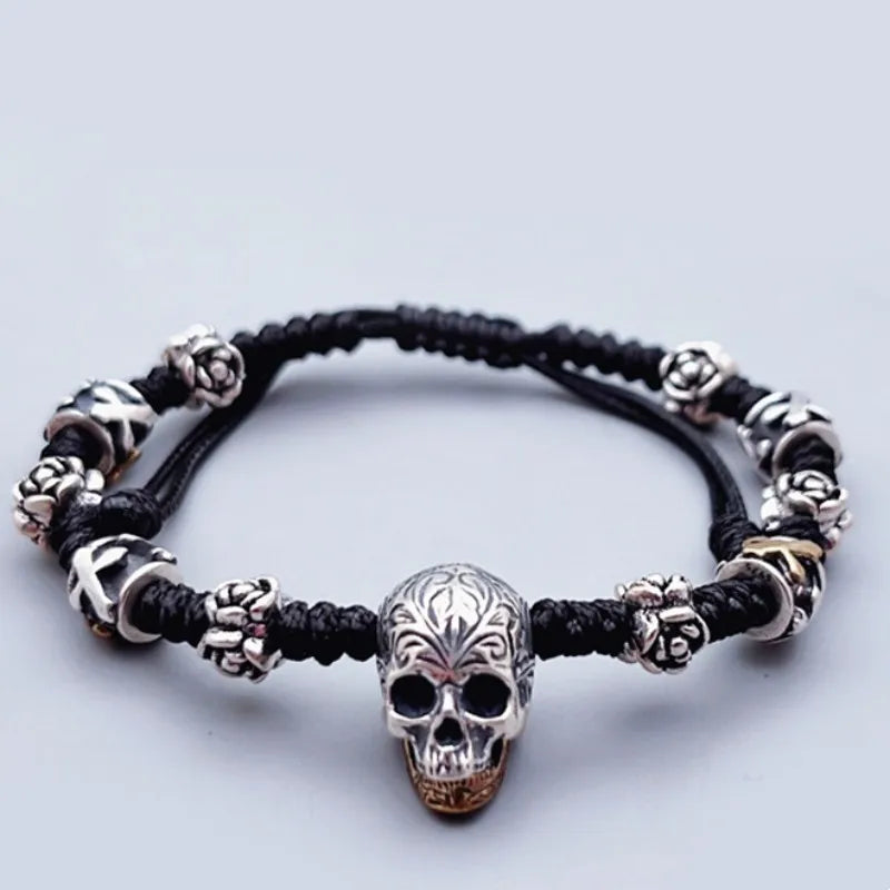 Fashion Flower Sword Skull Charm Bracelets. Badass birthday gifts. Badass Christmas gifts for badasses. Badass skull accessories. Valentine gifts for him and her. Anniversary gift for him and her. Anniversary gift for my badass husband and wife. Badass Birthday gift for my badass boyfriend and girlfriend. Badass Birthday gift for my badass husband and wife. Coolest gift for dad.