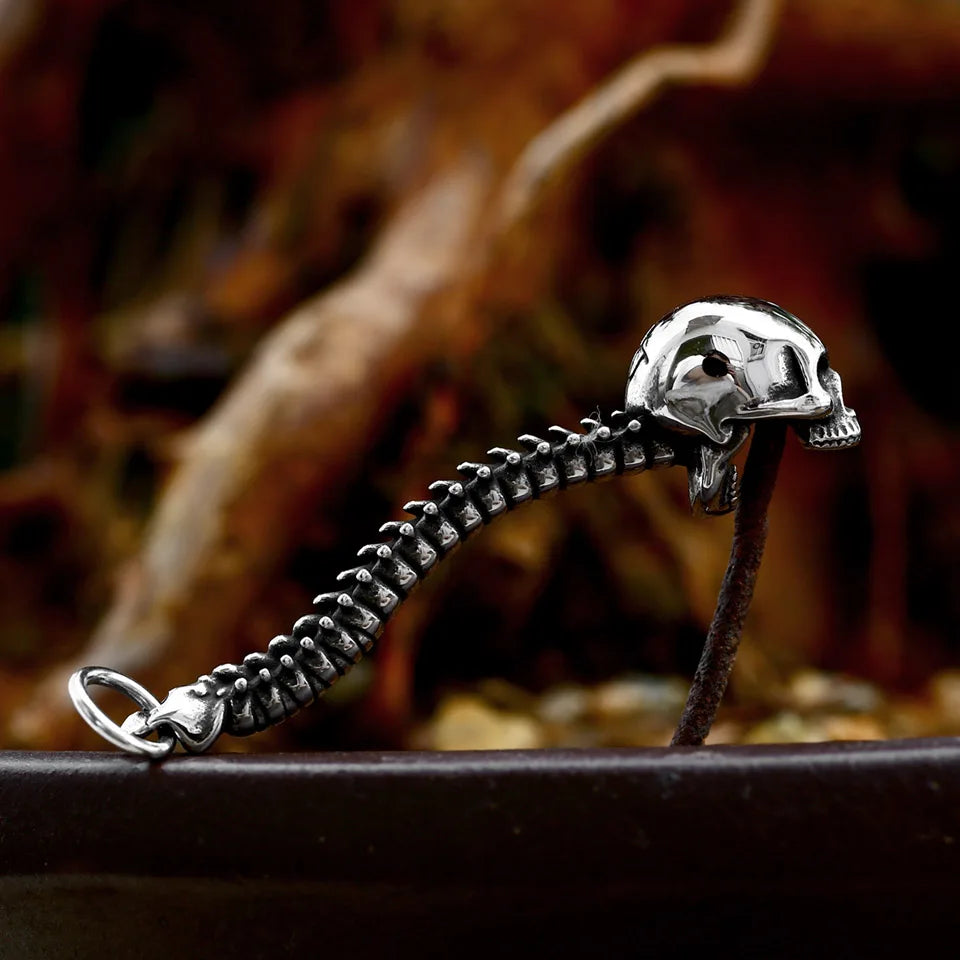 Spinal Edge Stainless Steel Skull Pendant