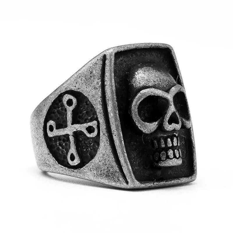 Gothic Vintage 316L Stainless Steel Convex Skull Ring. Badass gifts for badass. Badass birthday gifts. Badass Christmas gifts for badasses. Badass skull accessories. Valentine gifts for him. Anniversary gift for him. Anniversary gift for my badass husband. Badass Birthday gift for my badass boyfriend. Badass Birthday gift for my badass husband.