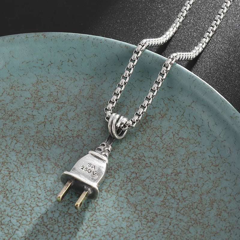 Retro Personality Plug Skull Pendant - Trendy Hip-Hop Sweater Chain Accessory. Badass skull pendant necklace. Badass skull pendant. badass skull jewelry. Badass skull accessories. Badass gift for him. Badass gift for her. Badass birthday gifts.