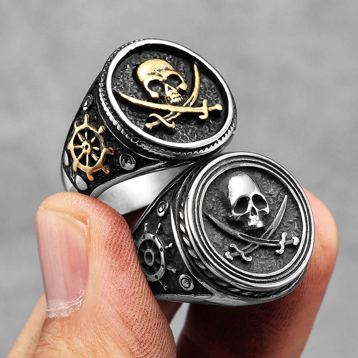 Pirate Skull with Crossing Swords Ring. Skull rings for men. Badass gifts for badass. Badass birthday gifts. Badass Christmas gifts for badasses. Badass skull accessories. Valentine gifts for him. Anniversary gift for him. Anniversary gift for my badass husband. Badass Birthday gift for my badass boyfriend. Badass Birthday gift for my badass husband. Pirate skull rings.