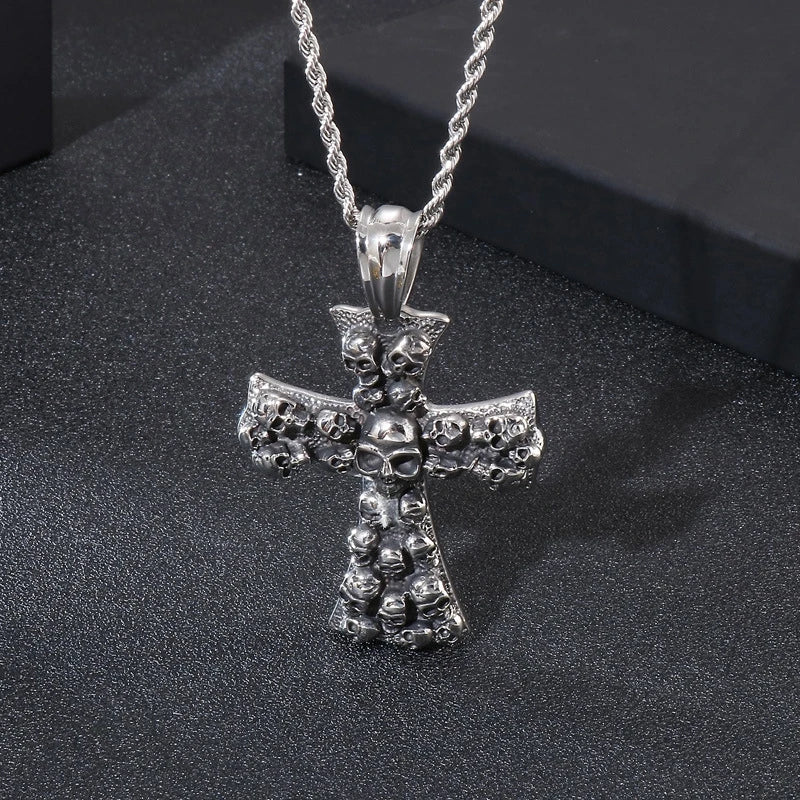 Huge Evil Cross Ghost Head Pendant Necklace - Men's Stainless Steel Jewelry. Badass skull pendant for men. Badass gifts for him. Badass gifts for badass. Badass birthday gifts. Badass Christmas gifts for badasses. Badass biker skull pendant. Badass biker skull jewelry. Badass skull jewelry. Badass skull accessories. Valentine gifts for him. Anniversary gift for him. Anniversary gift for my badass husband. Badass Birthday gift for my badass boyfriend. Badass Birthday gift for my badass husband.