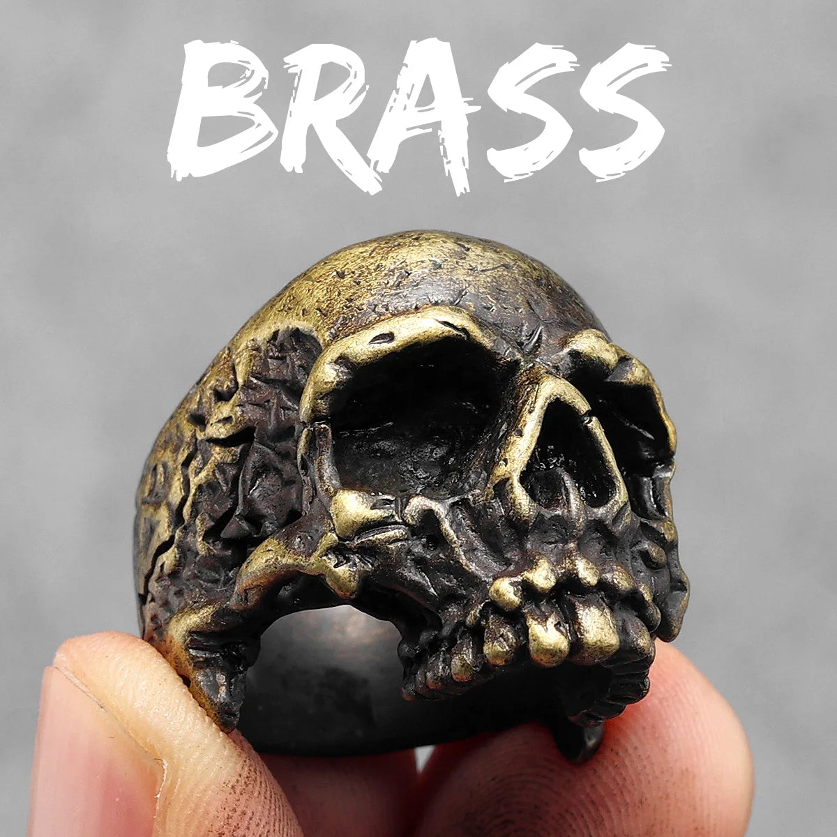 Copper Conquest Skull Ring – Unisex Brass Punk Gothic Vintage Jewelry. Badass gifts for badass. Badass birthday gifts. Badass Christmas gifts for badasses. Badass skull accessories. Valentine gifts for him. Anniversary gift for him. Anniversary gift for my badass husband. Badass Birthday gift for my badass boyfriend. Badass Birthday gift for my badass husband. Badass gift for bikers.