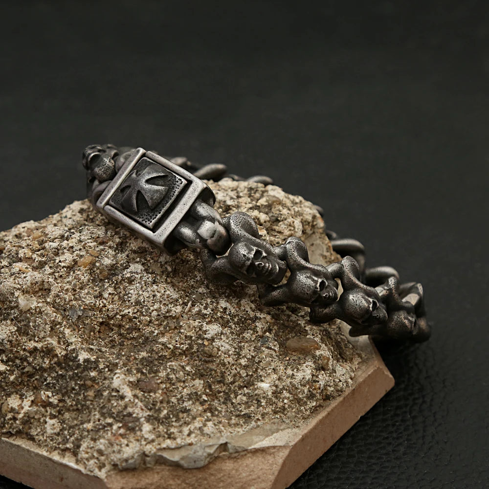 Domineering Skull Bangles Motorcycle Amulet Bracelet. Badass gifts for badass. Badass birthday gifts. Badass Christmas gifts for badasses. Badass skull accessories. Valentine gifts for him. Anniversary gift for him. Anniversary gift for my badass husband. Badass Birthday gift for my badass boyfriend. Badass Birthday gift for my badass husband.