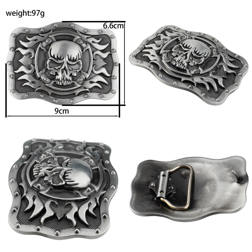Novelty Crossbones Belt Heavy Metal Skull Face Buckle Skeleton Belts Dark Style Street Hip Hop Rock Waistband Accessories